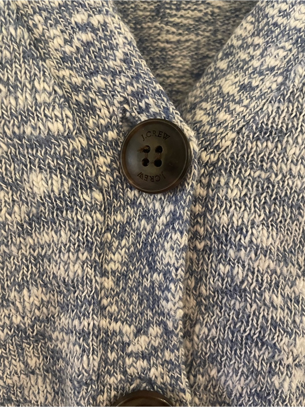 J. Crew Heathered Light Blue V-Neck Button Cardigan - Picture 3 of 5